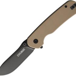 Couteau Pliant Toor General Lame Acier 14C28N Manche G10 Sable Linerlock TR84354