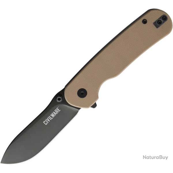 Couteau Pliant Toor General Lame Acier 14C28N Manche G10 Sable Linerlock TR84354