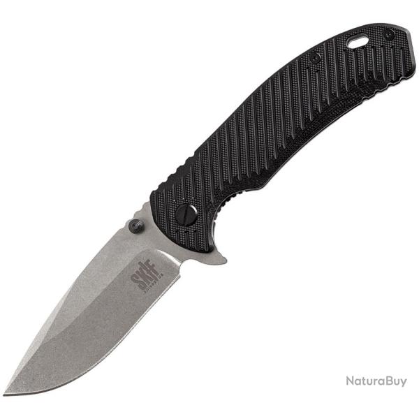 Couteau Pliant SKIF Knives Sturdy Lame Acier 9Cr18MoV Manche G10 Noir Framelock SKF420SE
