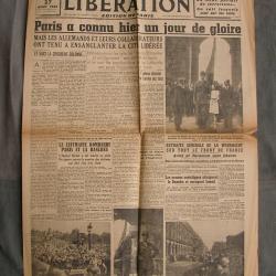 WW2 FRANCE JOURNAL FRANCAIS" LIBERATION EDITION DE PARIS 27 AOUT 1944 " &Eacute;POQUE LIBERATION DE PARIS