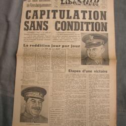 WW2 FRANCE JOURNAL FRANCAIS" LIBERATION EDITION VICTOIRE 8 MAI 1945 " &Eacute;POQUE ARMISTICE EDITION SPE 1