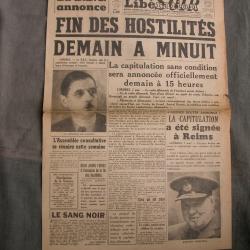 WW2 FRANCE JOURNAL FRANCAIS" LIBERATION EDITION VICTOIRE 8 MAI 1945 " &Eacute;POQUE ARMISTICE EDITION SPE 2