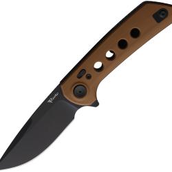 Couteau Pliant Reate Knives PL-XF Lame Acier Nitro-V Manche G10 Sable Pivot Lock REAPLXF10