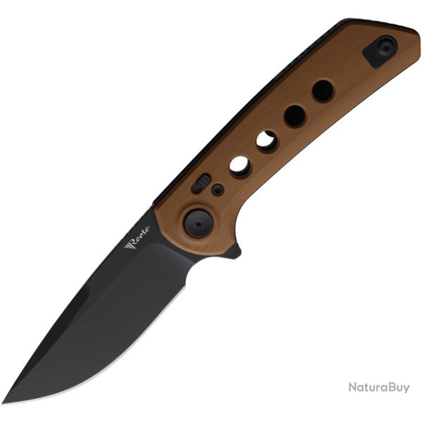 Couteau Pliant Reate Knives PL-XF Lame Acier Nitro-V Manche G10 Sable Pivot Lock REAPLXF10