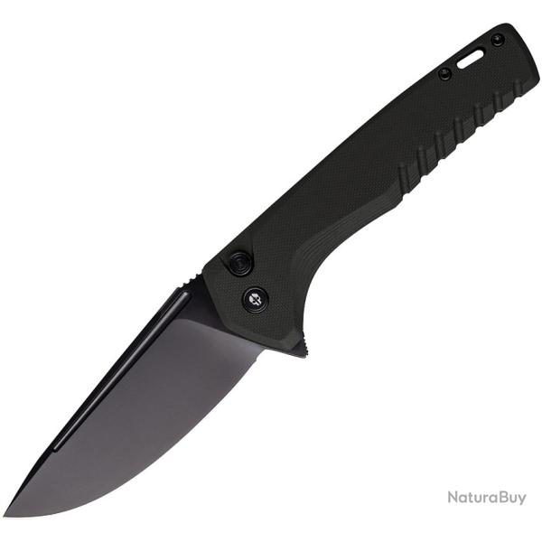 Couteau Pliant Tekto Knives F3 Charlie Lame Acier D2 Manche G10 Noir Button Lock TKTF3GBKBK1