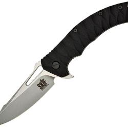 Couteau Pliant SKIF Knives Shark Lame Acier 9Cr18MoV Manche G10 Noir Framelock SKF421SE