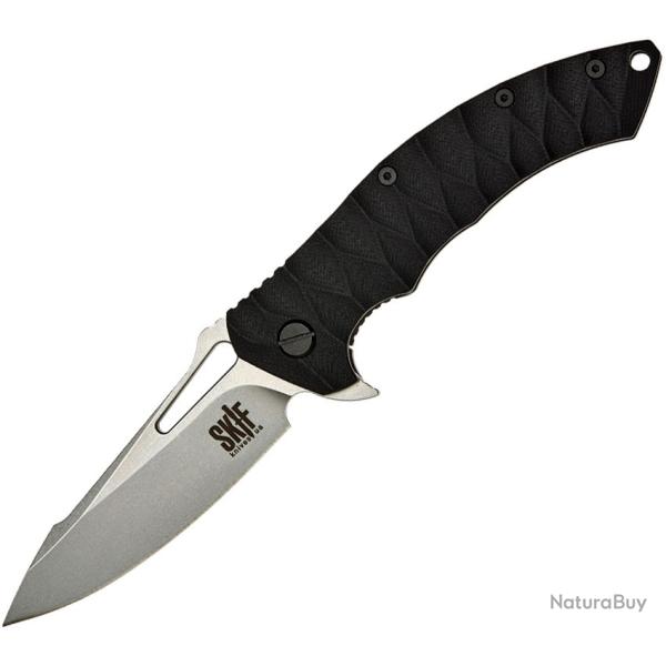 Couteau Pliant SKIF Knives Shark Lame Acier 9Cr18MoV Manche G10 Noir Framelock SKF421SE