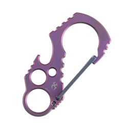 Mousqueton Porte-Cl&eacute;s D&eacute;capsuleur Kansept Carabiner Titane Violet C011A3
