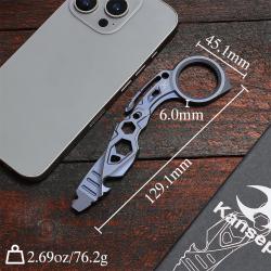Multi-Outil Pied-de-Biche D&eacute;capsuleur Tournevis Cl&eacute;s Hexa Kansept PryMate Titane Bleu G008A5