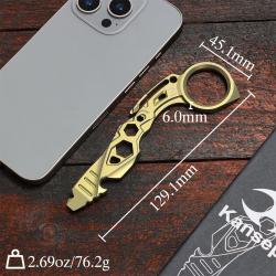 Multi-Outil Pied-de-Biche D&eacute;capsuleur Tournevis Cl&eacute;s Hexa Kansept PryMate Titane Or G008A8