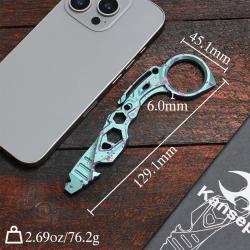 Multi-Outil Pied-de-Biche D&eacute;capsuleur Tournevis Cl&eacute;s Hexa Kansept PryMate Titane Vert G008A9