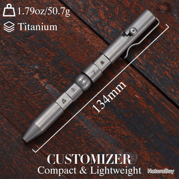 Stylo � Bille Bolt Action Personnalisable Kansept Customizer Titane Blackwash Jackpot G013P1