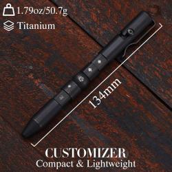 Stylo &agrave; Bille Bolt Action Personnalisable Kansept Customizer Titane Noir Viking G013P2