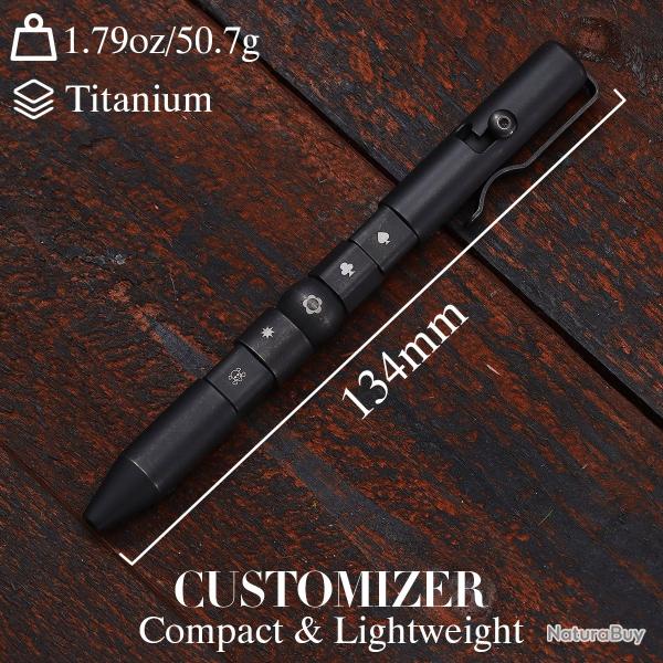 Stylo � Bille Bolt Action Personnalisable Kansept Customizer Titane Noir Viking G013P2