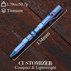Stylo &agrave; Bille Bolt Action Personnalisable Kansept Customizer Titane Bleu LOVE G013P3