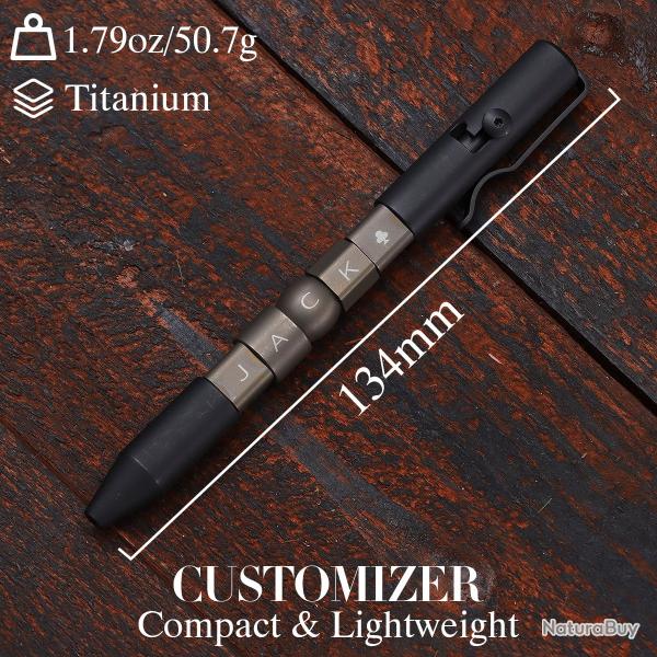 Stylo � Bille Bolt Action Personnalisable Kansept Customizer Titane Bronze Jackpot G013P4