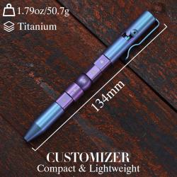 Stylo &agrave; Bille Bolt Action Personnalisable Kansept Customizer Titane Bleu Viking G013P5