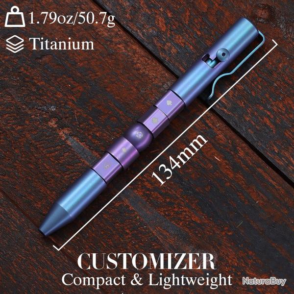 Stylo � Bille Bolt Action Personnalisable Kansept Customizer Titane Bleu Viking G013P5