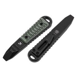 Mini Pied-de-Biche de Poche &agrave; Clip Kansept Kursor Titane et Micarta Vert G015A1