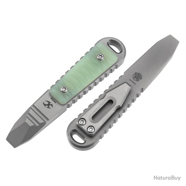 Mini Pied-de-Biche de Poche � Clip Kansept Kursor Titane et G10 Jade G015A2