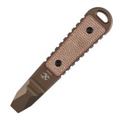 Mini Pied-de-Biche de Poche &agrave; Clip Kansept Kursor Titane Bronze et Micarta Marron G015C3
