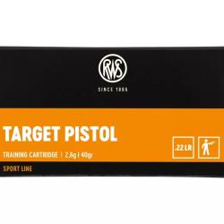 Lot de 20x 50 balles TARGET PISTOL 22LR 40GRS RWS