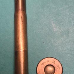 Une cartouche express Winchester cal 38 EX Etuis R de 82 ,5 mm W.R.A .Co .Balle plomb ,poudre noire