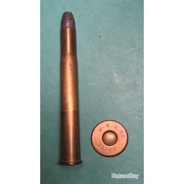 Une cartouche express Winchester cal 38 EX Etuis R de 82 ,5 mm W.R.A .Co .Balle plomb ,poudre noire
