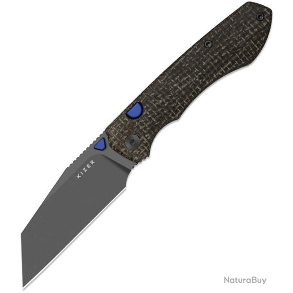 Couteau Kizer Cutlery Wharning GID Lame Acier N690 Wharncliffe Manche Micarta Linerlock KIV3738BW3