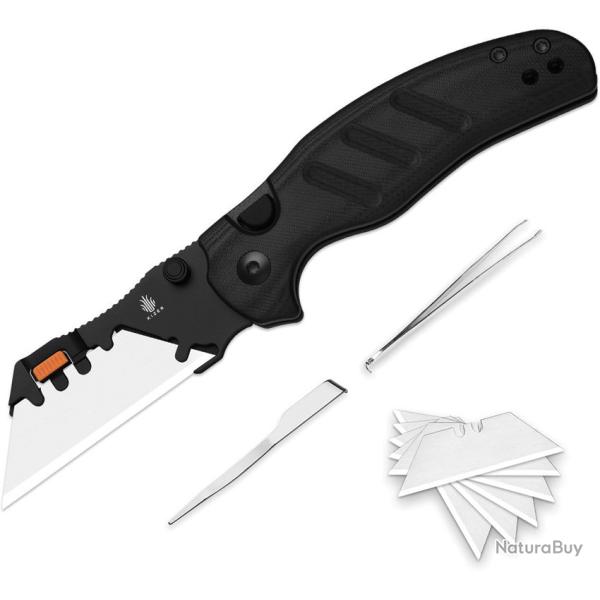 Couteau Utilitaire Kizer C01C Uti 2 Lame Rempla�able 5Cr15MoV Manche G10 Noir KIV348829JNA3