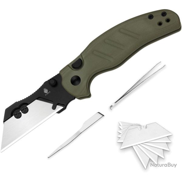 Couteau Utilitaire Kizer C01C Uti 1 Lame Rempla�able 5Cr15MoV Manche G10 Vert KIV348829JSA2
