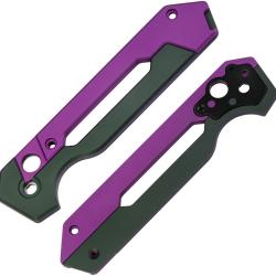 Plaquettes de Manche Aluminium Violet et Vert pour Couteau Kizer Hyper Vis et Tournevis KIH3632PG