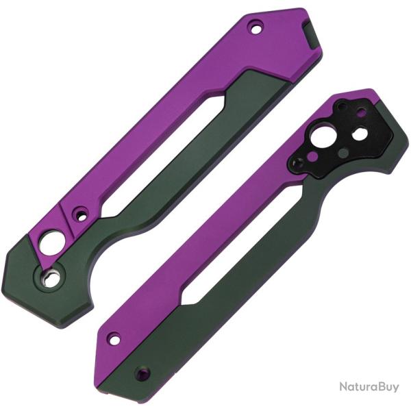 Plaquettes de Manche Aluminium Violet et Vert pour Couteau Kizer Hyper Vis et Tournevis KIH3632PG
