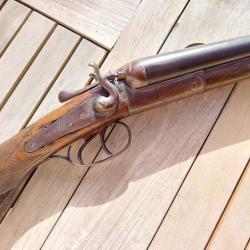 Superbe fusil juxtapos&eacute; belge &agrave; chiens en 12/70 &eacute;prouv&eacute; &agrave; Li&egrave;ge en 1938 1� sans prix de reserve