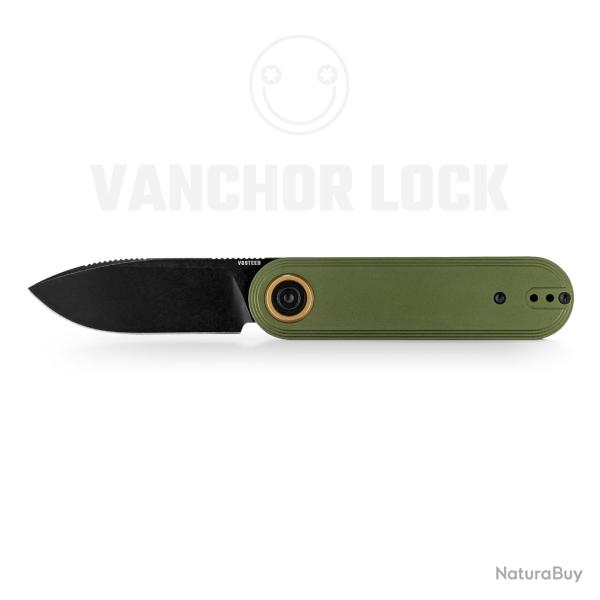 Couteau Vosteed Corgi V V Lame Acier 154CM Manche Alu Vert Vanchor Lock VOSA5102