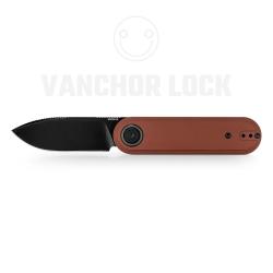 Couteau Vosteed Corgi V V Lame Acier Nitro-V Manche Alu Rouge brique Vanchor Lock VOSA5111