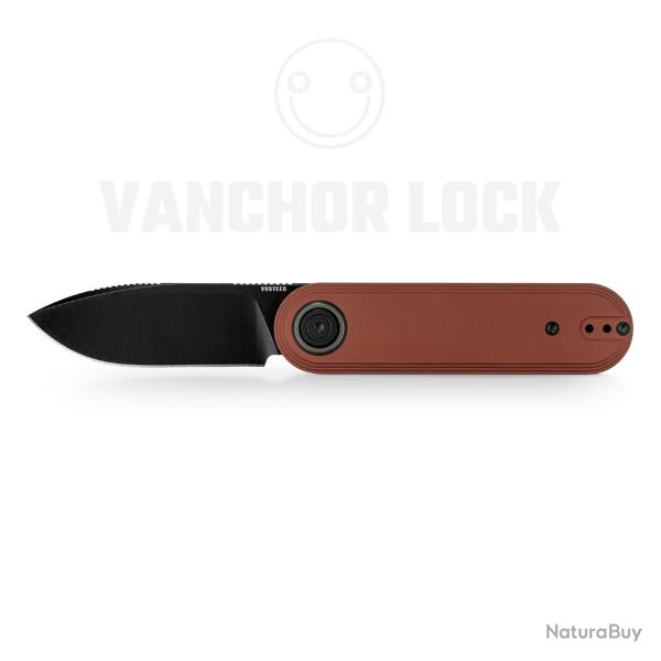 Couteau Vosteed Corgi V V Lame Acier Nitro-V Manche Alu Rouge brique Vanchor Lock VOSA5111