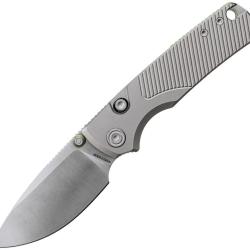 Couteau Pliant Vosteed Porcupine TiSlim Lame Acier 154CM Manche Titane Gris Top Liner Lock VOSA4801