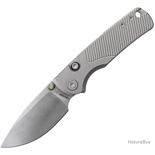 Couteau Pliant Vosteed Porcupine TiSlim Lame Acier 154CM Manche Titane Gris Top Liner Lock VOSA4801