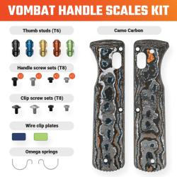 Plaquettes de Manche Carbone Camo pour Couteau Vosteed Vombat Kit Visserie VOSW0102
