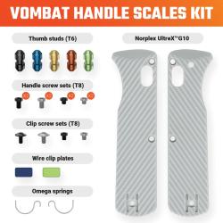 Plaquettes de Manche G10 Gris pour Couteau Vosteed Vombat Kit Visserie VOSW0104