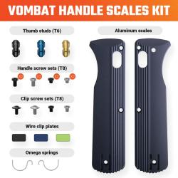 Plaquettes de Manche Aluminium Ardoise pour Couteau Vosteed Vombat Kit Visserie VOSX0136