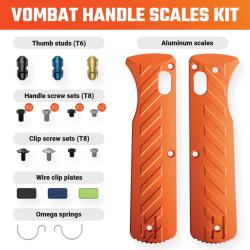 Plaquettes de Manche Aluminium Orange pour Couteau Vosteed Vombat Kit Visserie VOSX0137