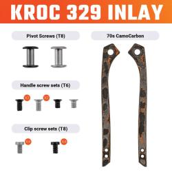 Inserts de Manche Carbone Camo 70's pour Couteau Vosteed Kroc 329 Kit Visserie VOSW0202