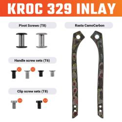 Inserts de Manche Carbone Camo Rasta pour Couteau Vosteed Kroc 329 Kit Visserie VOSW0203