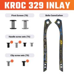 Inserts de Manche Carbone Camo Bolts pour Couteau Vosteed Kroc 329 Kit Visserie VOSW0204
