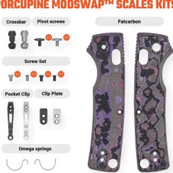 Plaquettes de Manche Fatcarbon Purple Haze Couteau Vosteed Porcupine ModSwap VOSW0302
