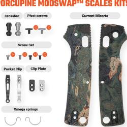 Plaquettes de Manche Micarta Vert pour Couteau Vosteed Porcupine ModSwap Kit Visserie VOSW0304
