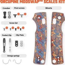 Plaquettes de Manche Micarta Cuivre pour Couteau Vosteed Porcupine ModSwap Kit Visserie VOSW0305