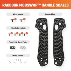 Plaquettes de Manche Fibre de Carbone pour Couteau Vosteed Raccoon 2.0 Kit Visserie VOSW0502